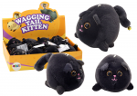 Plush Stretched Cat Jumping Mascot Black