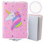 Notebook Notebook Lined Sequins Two-Color Unicorn A5 80 Sheets