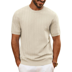 Meeste kootud l&uuml;hikeste varrukatega t-s&auml;rk, Aprikoos, suurus L