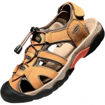 Kinnised nahast sandaalid matkamiseks &ndash; Kollane, 44