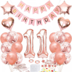 11. s&uuml;nnip&auml;eva rosegold &otilde;hupallide ja b&auml;nneri komplekt