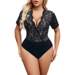 Pitsiline l&uuml;hikeste varrukatega bodi V-kaelusega, XL