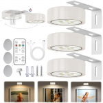 Magnetilised LED-pildivalgustid puldiga, 3 tk &ndash; laetavad