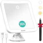 Auxmir 30X suurendusega LED-meigipeegel, laetav ja p&ouml;&ouml;ratav