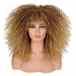 Pikk lokkis Afro parukas tukkudega (Ombre Blonde)