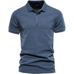 Meeste l&uuml;hikeste varrukatega puuvillane polos&auml;rk - Sinine, 2XL