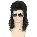 Topcosplay Meeste Mullet parukas - must ja lokkis