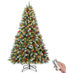 Tehiskuusk 180 cm, 300 LED-tuld, k&auml;bide ja marjadega