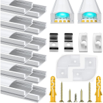 U-kujuline LED alumiiniumprofiil 1m (12 tk) - ribadele kuni 12 mm