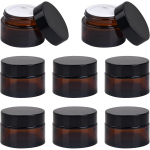 8 tk 30 ml pruunist klaasist kreemitopsid kaanega