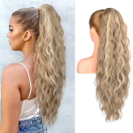 REECHO laineline hobusesaba juuksepikendus, 66 cm (Ash Blonde)