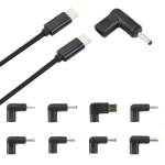 8-&uuml;hes USB-C kuni DC adapterite komplekt 100W &ndash; 1m