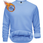 Meeste fliisiga vooderdatud pikkade varrukatega sweatshirt &ndash; helesinine M