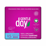 Gentle Day Super Plus Organic Tampons Orgaanilised puuvillased tampoonid 15 tk