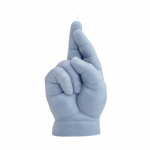 Baby Crossed Fingers Candle K&uuml;&uuml;nal Grey