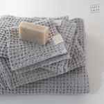 Light Grey Linen & Cotton Honeycomb Waffle Towel Vannir&auml;tik 50x70cm
