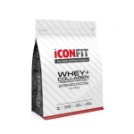 Iconfit Whey + Collagen Valgud ja h&uuml;drol&uuml;&uuml;situd kollageen 1kg Strawberry