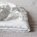 White Linen Fitted Sheet Kummiga linane lina 180x200x30