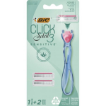 BIC Click Soleil 3 Sensitive Razor Raseerija vahetatavate peadega Seatud