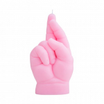 Baby Crossed Fingers Candle K&uuml;&uuml;nal Pastel Pink