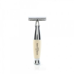 Chrome DE Safety Razor Raseerija Ivory