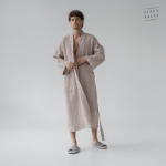 Powder Linen & Cotton Honeycomb Waffle Bathrobe Unisex Linane hommikumantel L-XL