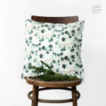 Linen Cushion Cover Linasest padjakate Eucalyptus on White