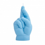 Baby Crossed Fingers Candle K&uuml;&uuml;nal Pastel Blue