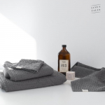 Dark Grey Linen & Cotton Honeycomb Waffle Towel 100x140cm