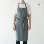 Linen Chef Apron Linane p&otilde;ll Blue Fog