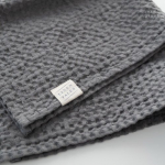 Dark Grey Linen & Cotton Honeycomb Waffle Towel 50x70cm