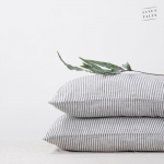 Linen Pillowcase Linane padjap&uuml;&uuml;r Thin Black Stripes