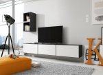 Cama MEBLE Cama living room furniture set ROCO 7 (3xRO3 + 2xRO6) black/black/white | ROCO7 CZ/CZ/BI