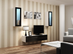 Cama MEBLE Cama Living room cabinet set VIGO 8 white/black gloss | VIGO 8 BI/CZ