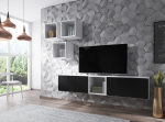 Cama MEBLE Cama living room furniture set ROCO 8 (2xRO3 + 4xRO6) white/white/black | ROCO8 BI/BI/CZ