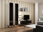 Cama MEBLE Cama Living room cabinet set VIGO 9 white/black gloss | VIGO 9 BI/CZ