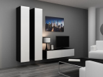 Cama MEBLE Cama Living room cabinet set VIGO 9 black/white gloss | VIGO 9 CZ/BI