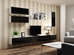 Cama MEBLE Cama Living room cabinet set VIGO 13 white/black gloss | VIGO 13 BI/CZ