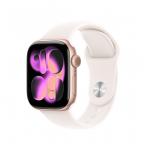 APPLE  Watch Series 11 GPS + Cellular 42mm Rose Gold Aluminium Case with Light Blush Sport Band - S/M | 100608643 | 0195950619386