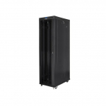 LANBERG Standing rack cabinet 19 inches 47U 800x1200mm, glass LCD doors (FLAT PACK) black | FF01-8247-12BL | 5901969440249