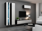 Cama MEBLE Cama Living room cabinet set VIGO NEW 1 black/white gloss | VIGO NEW1 CZ/BI