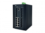 LevelOne 20-Port L2 Plus Managed Industrial Switch, 8 x 1GbE RJ45, 8 x 1GbE SFP, 4 x 1/2.5GbE SFP, DIN-Rail, -40&deg;C to 80&deg;C | 514897 | 4015867239278