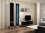 Cama MEBLE Cama Living room cabinet set VIGO 10 white/black gloss | VIGO 10 BI/CZ