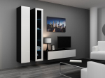 Cama MEBLE Cama Living room cabinet set VIGO 10 black/white gloss | VIGO 10 CZ/BI