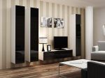 Cama MEBLE Cama Living room cabinet set VIGO 14 white/black gloss | VIGO 14 BI/CZ