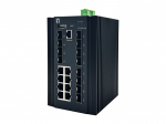 LevelOne 20-Port L2 Plus Managed Industrial Switch, 8 x 1GbE RJ45, 8 x 1GbE SFP, 4 x 1/2.5/10GbE SFP+, DIN-Rail, -40&deg;C to 80&deg;C | 514899 | 4015867239285