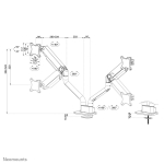 NEWSTAR Neomounts DS70S-950WH2 Monitor arm 17-35" - gas spring - Topfix - 180&deg;-stop | 100044854 | 8717371441555