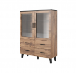 Cama MEBLE Cama display cabinet LOTTA 2D4D wotan oak + mat black | LOTTA WIT WOT | 5903815006364