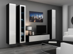 Cama MEBLE Cama Living room cabinet set VIGO 15 black/white gloss | VIGO 15 CZ/BI
