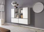 Cama MEBLE Cama living room furniture set ROCO 19 (4xRO3 + 4xRO6) white/black/white | ROCO19 BI/CZ/BI